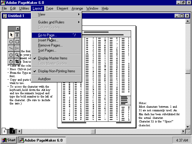 PageMaker 6.0 - Layout